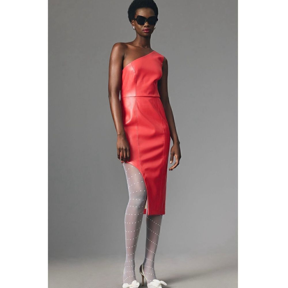 Hutch- Faux Leather Midi Dress